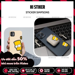 Tem Sticker Simpsoms dán biển số điện thoại phụ kện |ST001| Decal tem simsong cao cấp chống nước chống phai màu