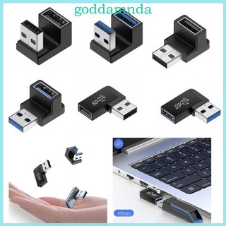 Godd USB 3 0 Bộ chuyển đổi nam sang nữ Mở rộng bộ chuyển đổi góc phải 90 độ