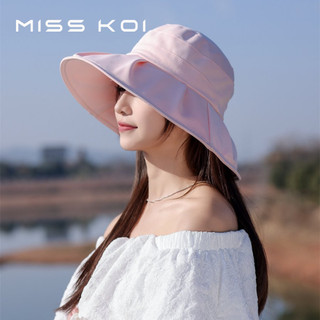 Misskoi  Mũ mùa xuân mùa hè dành cho nữ Tấm che nắng ngoài trời Mũ xô chống tia cực tím Phiên bản Hàn Quốc Phù hợp với mặt rộng vành đơn giản Mũ chậu nhỏ