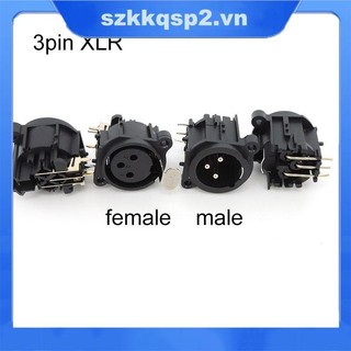 3pin XLR Nam Nữ Bảng Âm Thanh Gắn Khung Xe Kết Nối 3 Cực Cắm Điện Ổ Cắm Hàn Adapter VNK2