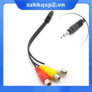 4 cực đến 3 RCA Nữ AV Adapter Âm Thanh 3.5 Mm Aux Nam jack Dây Stereo VNK2