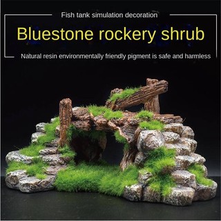 Bể cá trang trí bể cá nhựa rêu cầu cá chơi hang động trang trí bể rùa cảnh quan rockery đá