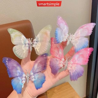  Smartsimple Bướm Ngọc Trai Kẹp Tóc Nữ Cánh Di Chuyển Phụ Kiện Tóc Bé Gái Màu Chuyển Đổi Dreamlike Kẹp Tóc Trẻ Em Đáng Yêu Barrettes Trẻ Em Tạo Kiểu T6Y1 