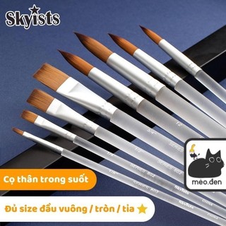 Cọ vẽ tranh SKYIST thân trong suốt đầu tròn tỉa - Hoạ cụ Hakuart