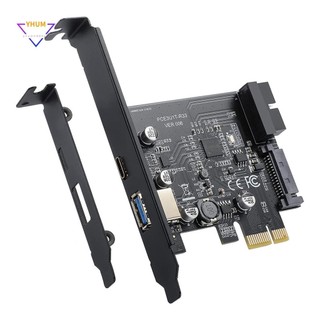 Thẻ mở rộng thẻ mở rộng pci-e 1x sang usb 3.2 gen1 usb3.2 type-c 2 cổng