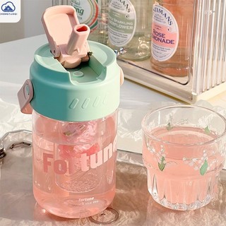 Chongtaoqiscented trà có ống hút Bình nước dung tích lớn Ấm đun nước cấp ngoại hình cao cấp cho trẻ em Tách nước trà Bình nhựa cốc bụng