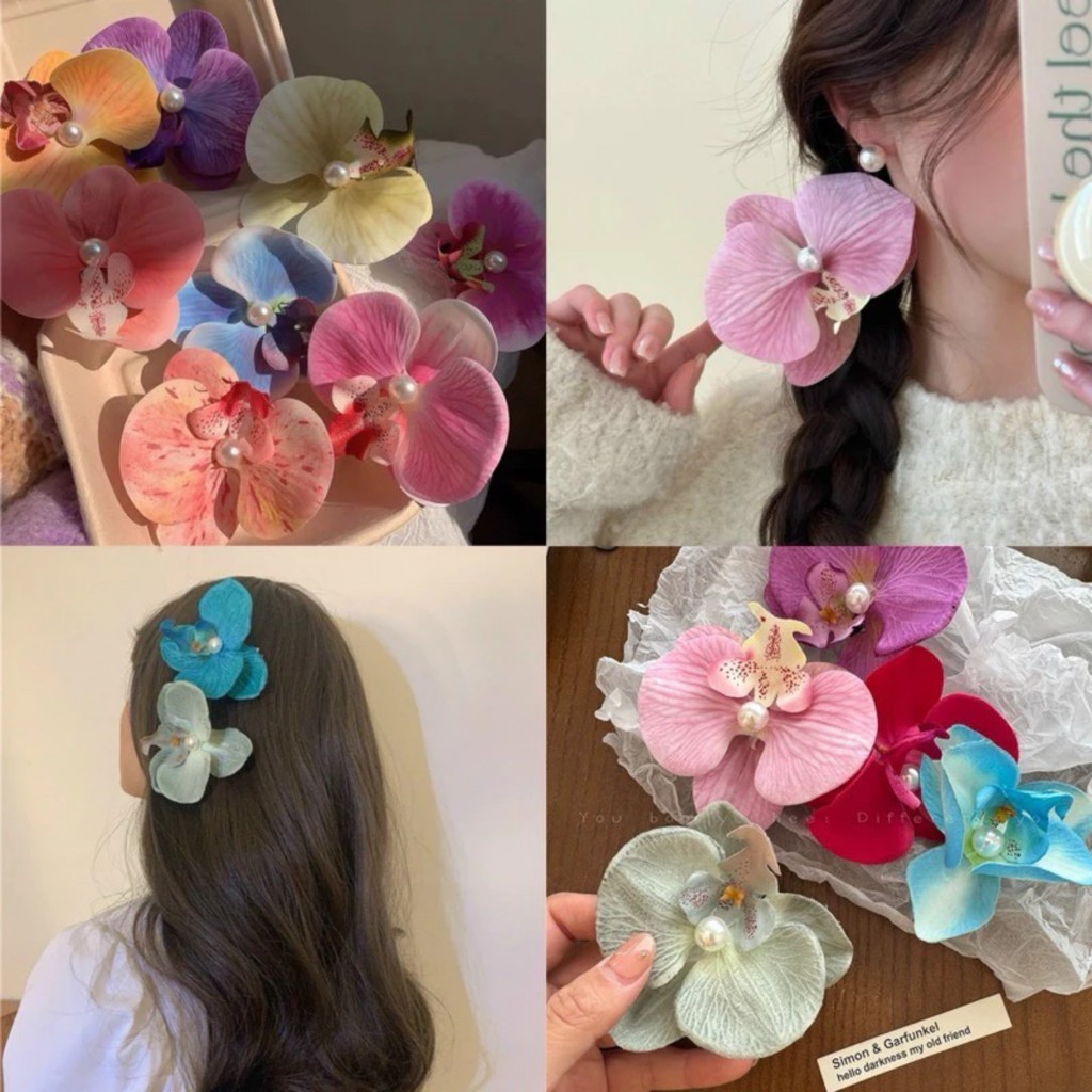 Kẹp tóc Hoa Lan size lớn phong cách Hàn Quốc dịu dàng dành cho nữ K163