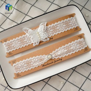 Healmeyou Vòng Chân Bướm, Ren Co Giãn Cô Dâu Chân Đùi Garters, Phụ Kiện Đám Cưới Thời Trang Ngọt Ngào Chống Trơn Trượt Bộ Vòng Chân Ren Cô Dâu Quà Tặng Phù Dâu