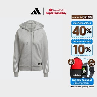  adidas Phong cách sống Track Top Có Mũ 3 Sọc Future Icons adidas Sportswear Nữ Xám H57289