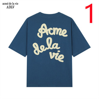 Hàng sẵn có / Ad-v Cặp đôi Áo thun Cotton giản dị họa tiết chữ cổ điển Áo thun ngắn tay Unisex