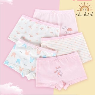 Quần lót bé gái ilukid set 5 quần chip đùi cho bé chất cotton mềm mịn thoáng mát nt601