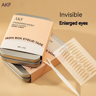 Hộp sắt bán đảo AKF Miếng dán mí mắt đôi Miếng dán mí mắt hai mặt không sẹo Hỗ trợ dụng cụ trang điểm mắt một mí mắt đơn Nhãn dán mí mắt hai mắt