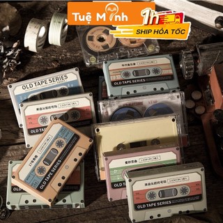 Set 2 dải washi tape hình cuộn băng radio cổ điển dán trang trí bullet journal WA07
