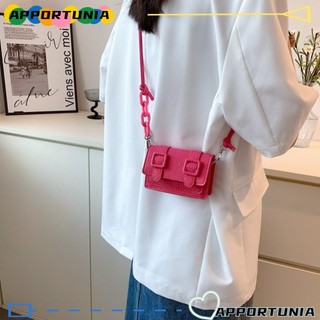 Túi xách Mini APPORTUNIA, Ví dây đeo thắt lưng da PU, Túi đeo chéo vuông nhẹ cổ điển cho bé gái