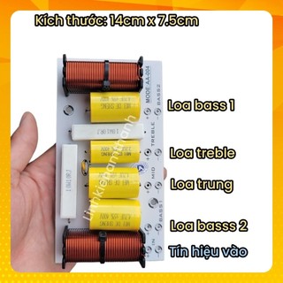 Phân tần 4 loa 2 loa bass 1 trung 1 treble full đôi 3 way