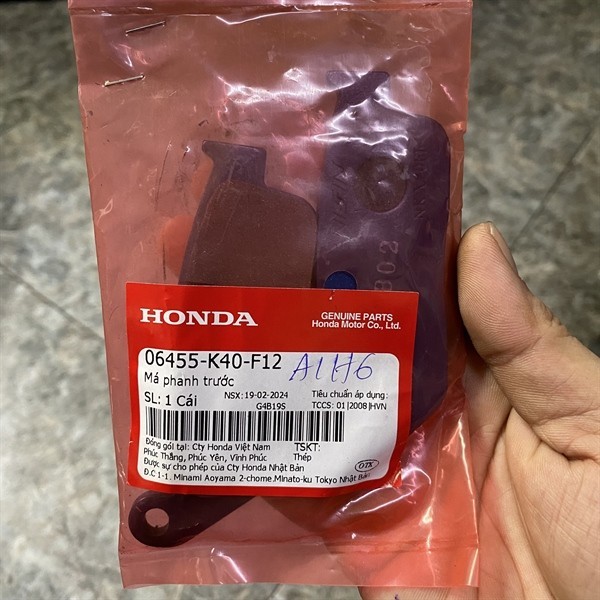 Bộ Má Phanh Dầu Trước 2 Piston ABS Honda SH 125i 150i 2017-2019 (06455K40F12)