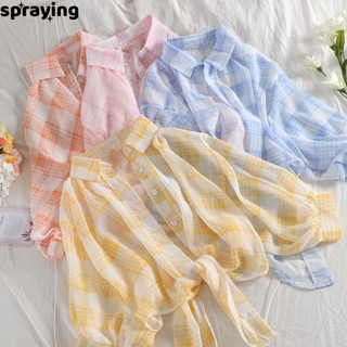 Spraywide Áo voan có trụ cột, thời trang mùa hè, phong cách Hàn Quốc mới, phù hợp cho nữ