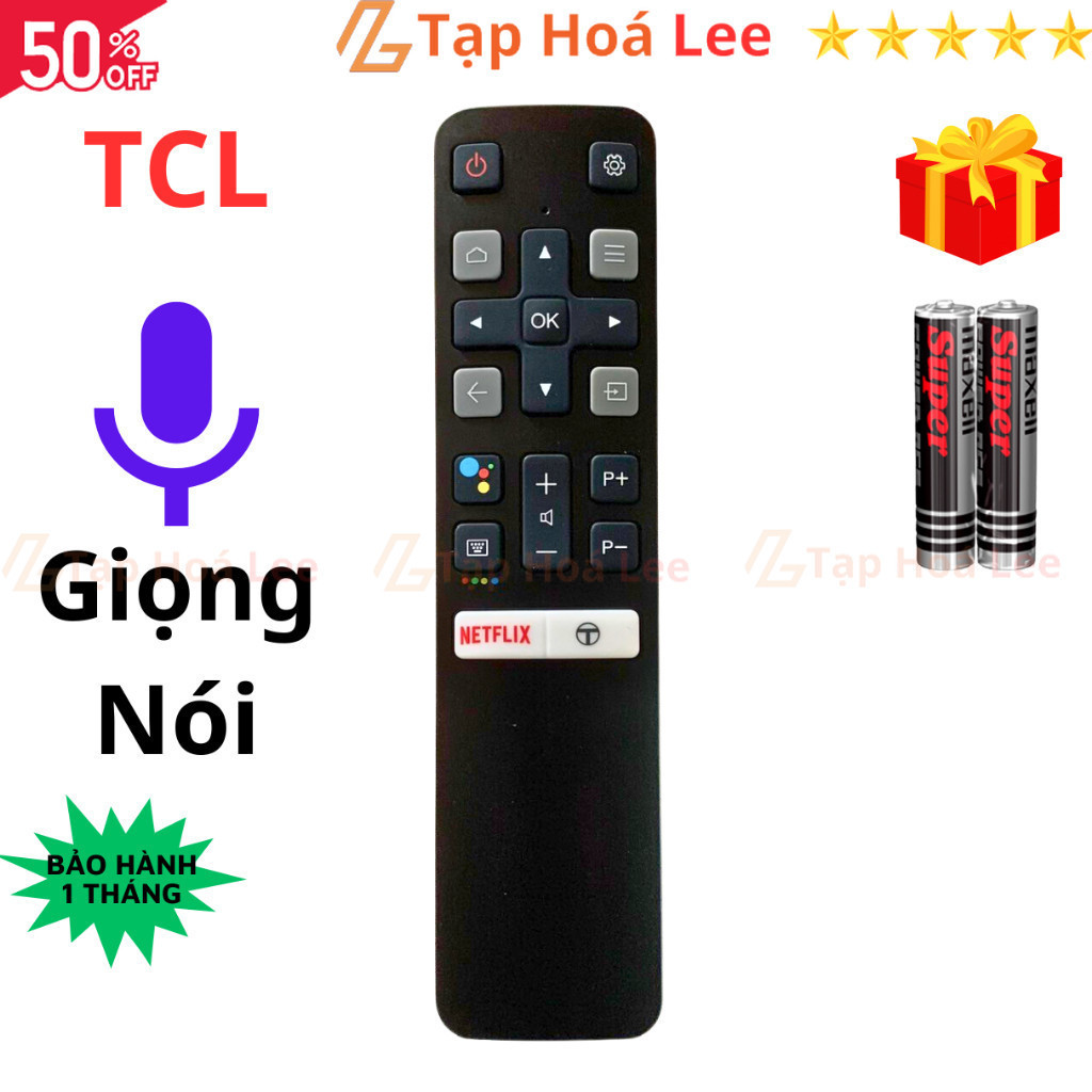 Remote điều khiển tivi TCL Mã 07 Giọng Nói 2020, điều khiển TV TCL Smart dòng tivi internet - TH Lee