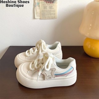Giày thể thao nữ Rainbow Star Giày thể thao thông thường có mũi tròn cao trên đế bệt
