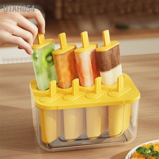 Utah054 Khuôn Làm Kem Silicon Dẻo 8 Miếng Ice Pop Có Thể Tái Sử Dụng Dễ Dàng Phát Hành Tự Tủ Đông Máy Cho Trẻ Em Chế