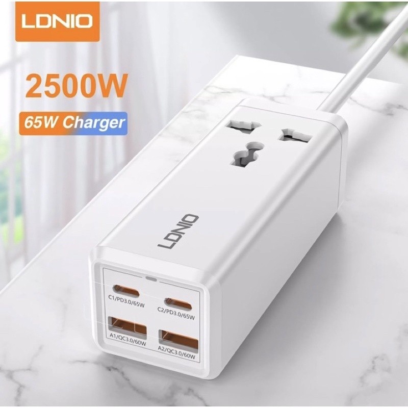 Ổ điện LDNIO 65W 20W 30W  SC5415 Sc1418 Sc18 Sc10610  Sc5319 nhiều cổng 2500w - Sạc nhanh Type C PD3