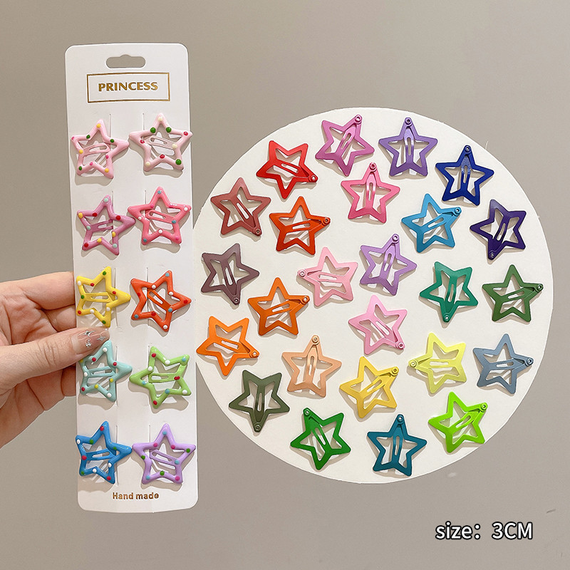 Set 35 kẹp tóc ngôi sao Thời Trang Hàn Quốc Dopamine Ngôi Sao Kẹp Tóc Nữ Y2k Nhiều Màu Sắc BB Kẹp Ph