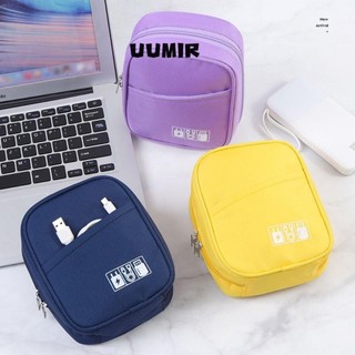 Túi cáp du lịch, Túi lưu trữ kỹ thuật số chống sốc, Túi lưu trữ phụ kiện điện tử nhiều lớp màu trơn Cáp dữ liệu Bộ sắp xếp túi USB