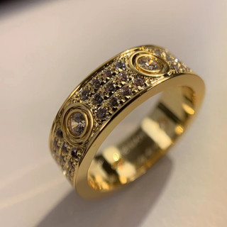  Nhẫn Thép Titan Mạ Vàng 18k Đính Kim Cương Sang Trọng Cao Cấp Hợp Thời Trang Cho Nữ  Quà tặng 