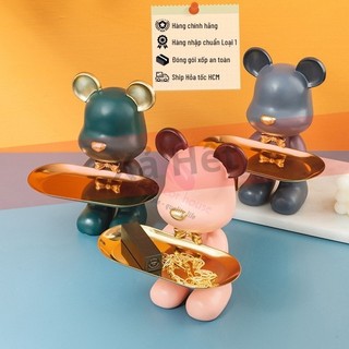 Gấu bê khay dài Gấu BearBrick Lily's decor house đựng chìa khoá Mỹ phẩm đồ dùng Trang trí nhà quà sinh nhật decor