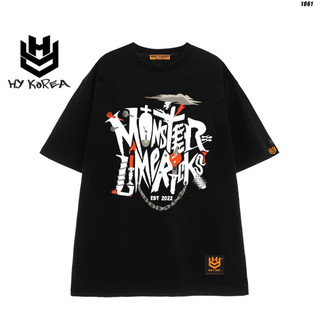 Áo thun tay lỡ nam nữ unisex Monster Limericks 1061 form rộng HY KOREA