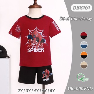 Bộ cộc tay bé trai siêu nhân người nhện spiderman cotton DB2161 2-6 tuổi