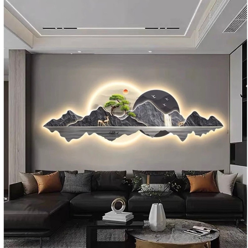 Khổ lớn tranh tráng gương điện led hiện đại treo phòng khách/ phòng ngủ/quán cafe/ quà tặng tân gia