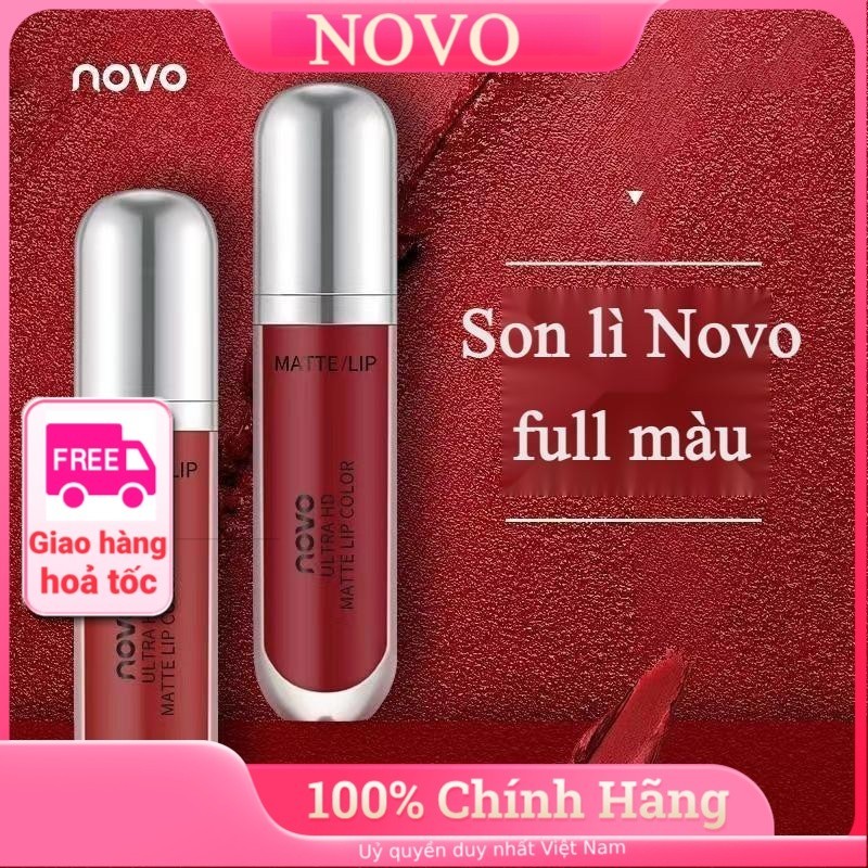 Son NOVO son lì son nhung không bám cốc không khô môi full màu bám lâu chống trôi