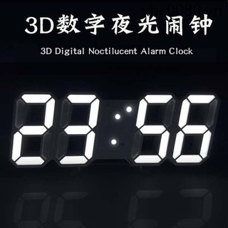 · N ng má n H à ng t n kho · ins Đồng hồ báo thức kỹ thuật số 3D đơn giản Đèn LED nhạy sáng tạo Phiên bản Hàn Quốc Treo tường Phòng khách Phòng ngủ Người ảnh hưởng Đồng hồ phát sáng