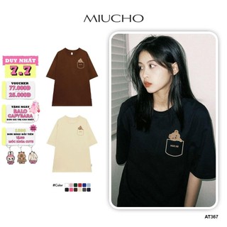 Áo thun unisex form rộng AT367 Miucho basic tee tay lỡ dành cho nam nữ in graphic