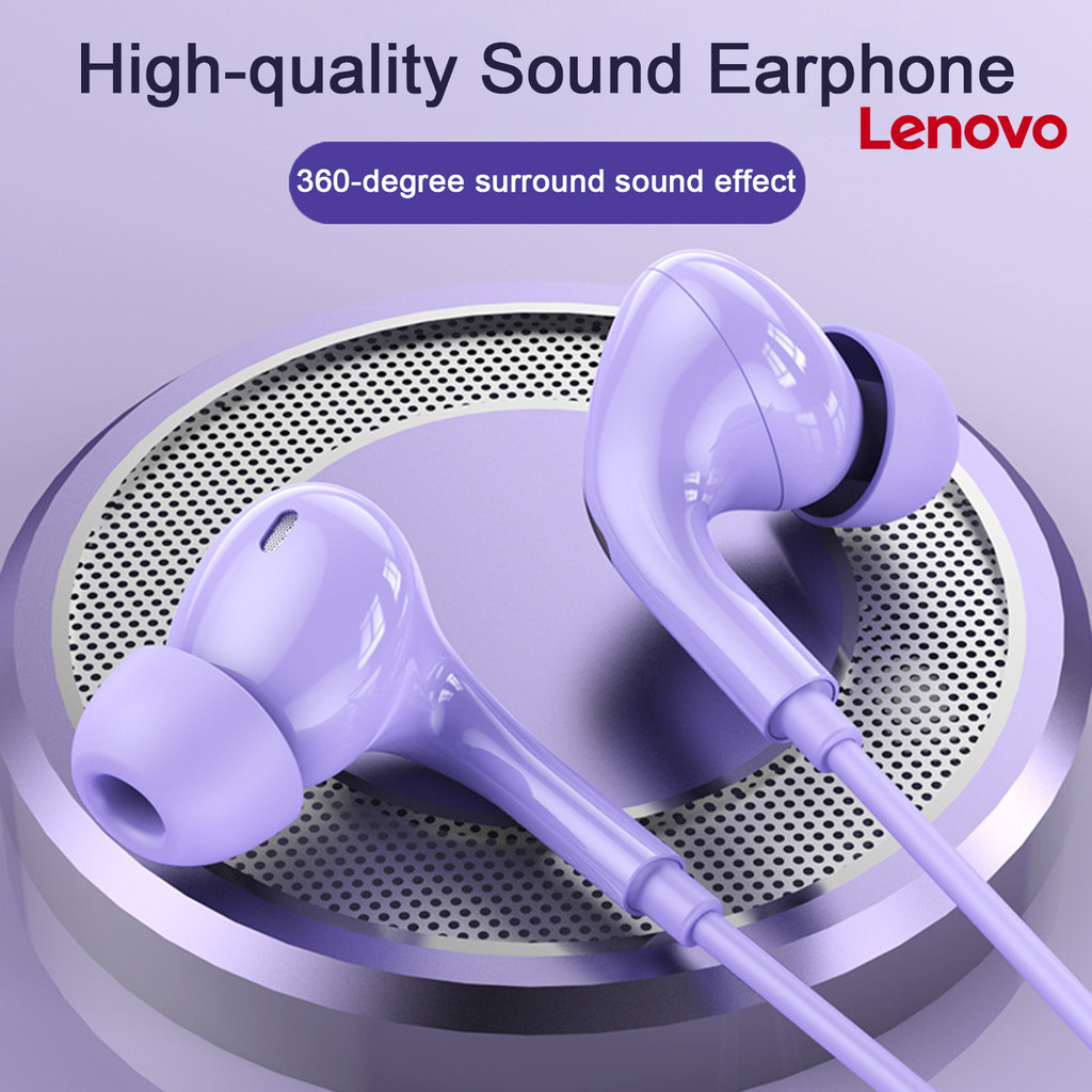 Lenovo Tai nghe có dây có Mic Tăng cường chất lượng âm thanh Giảm tiếng ồn Âm thanh vòm 360 độ Tai nghe thoải mái lâu trôi