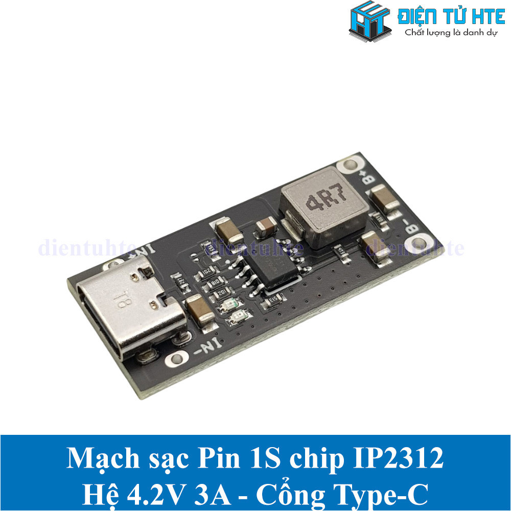 Module sạc Pin 1S Lithium dùng chip IP2312 3A cổng Type-C 5V