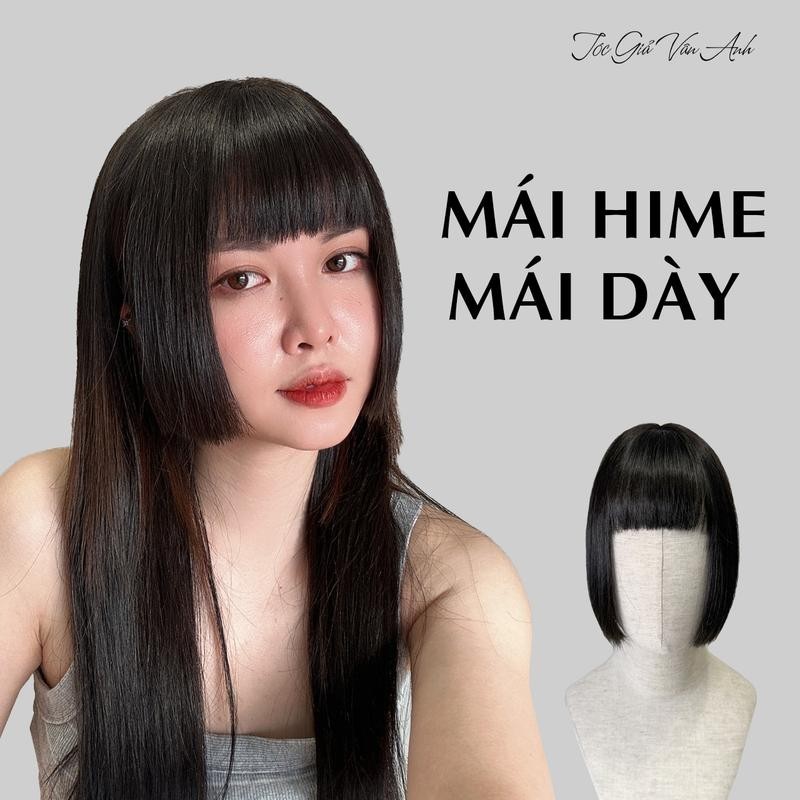 Mái Hime mái dày tóc thậ.t nữ (không có tóc phía sau) - Tóc Giả Vân Anh