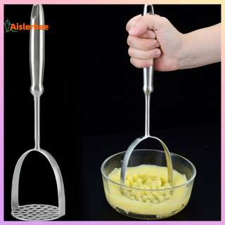 Aislerbee 304 Máy nghiền khoai tây bằng thép không gỉ Tay cầm dài Cấp thực phẩm Đa chức năng Hướng dẫn sử dụng cà rốt Rau củ Dụng cụ nghiền thực phẩm Tiện ích nhà bếp