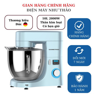 Máy nhào bột công nghiệp GOURMETMAXX 10L 2000W -Thân máy kim loại có hẹn giờ - Bản quốc tế 2024 (Thương hiệu Đức)