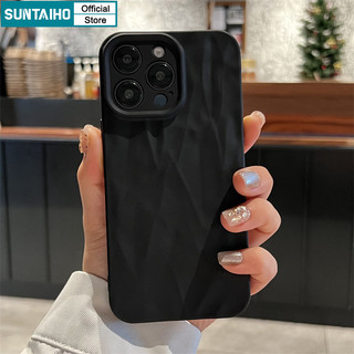  Suntaiho Ốp lưng Iphone Thời Trang Đơn Giản Sóng Sương Mù Màu Đen Ốp Điện Thoại Silicon Mềm Làm Dày Chống Sốc  Cho Iphone 15 14 12 13 11 Pro Max IP 7 8 Plus Iphon X Xs XR XsMax 