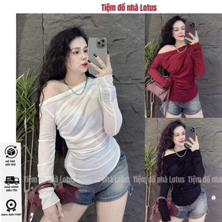  Áo kiểu  đính đá lệch vai xinh phom ôm body tôn dáng  Tiệm đồ nhà Lotus  