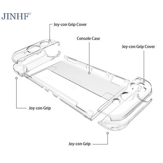 Jinhf Cho Nintendo Switch OLED Vỏ Bảo Vệ PC Trong Suốt Một Mảnh Cho Switch OLED Phụ Kiện Bảo Vệ Chống Rơi HOT