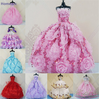 Homesix handmade búp bê bé gái mặc váy cưới dạ hội đuôi lớn đầm công chúa 30cm búp bê quần áo đồ chơi vn