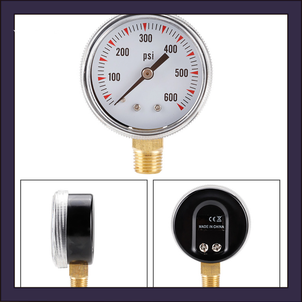 [Wx] Đồng hồ đo áp suất thủy lực Y50 Chính xác đa năng 1 / 4NPT 600PSI Đồng hồ đo áp suất nước không khí dầu cứng cho bình xăng