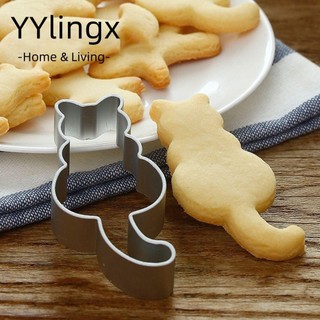 10 khuôn bánh quy, khuôn ép bánh quy sugarcraft hình mèo, dụng cụ nướng bánh & bánh ngọt hợp kim nhôm hoạt hình cắt bánh quy nướng bánh