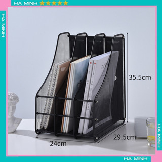 Kệ 3 ngăn lưu trữ đồ dùng học tập bộ sắp xếp thư mục kim loại cho văn phòng trường học