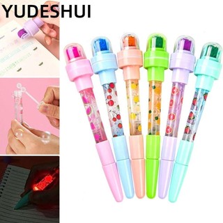 YUDESHUI bi bong bóng YudhUI, Viết vẽ với bút Gel đèn Led, Phim hoạt hình thổi bong bóng đa chức năng 5 trong 1 Con lăn tem bút trẻ em