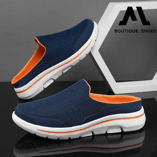 Mới kích thước lớn giày nữ nửa hỗ trợ giày đơn nữ flat slip-on lưới thoáng khí dép