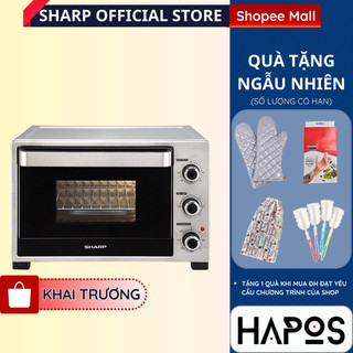 Lò nướng điện sharp 38 lít chính hãng, tặng nhiều phụ kiện nướng, 5 chức năng eo-a383rcsv-st - hapos official